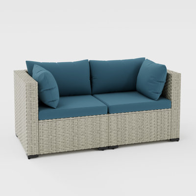 Demasi Outdoor Wicker Corner Chairs (Set Of 2)
