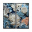 Sous l'eau, coraux bleus et blancs, collage I - art mural bleu, 2 pièces
