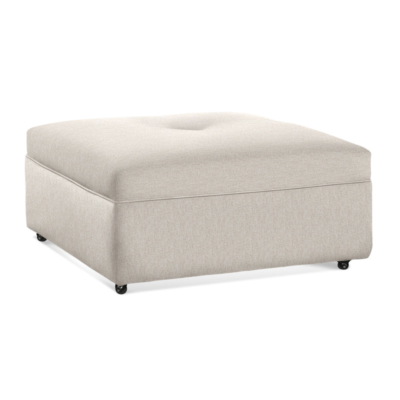 Fremont Square Ottoman, Snow Crypton Performance; 0884-91
