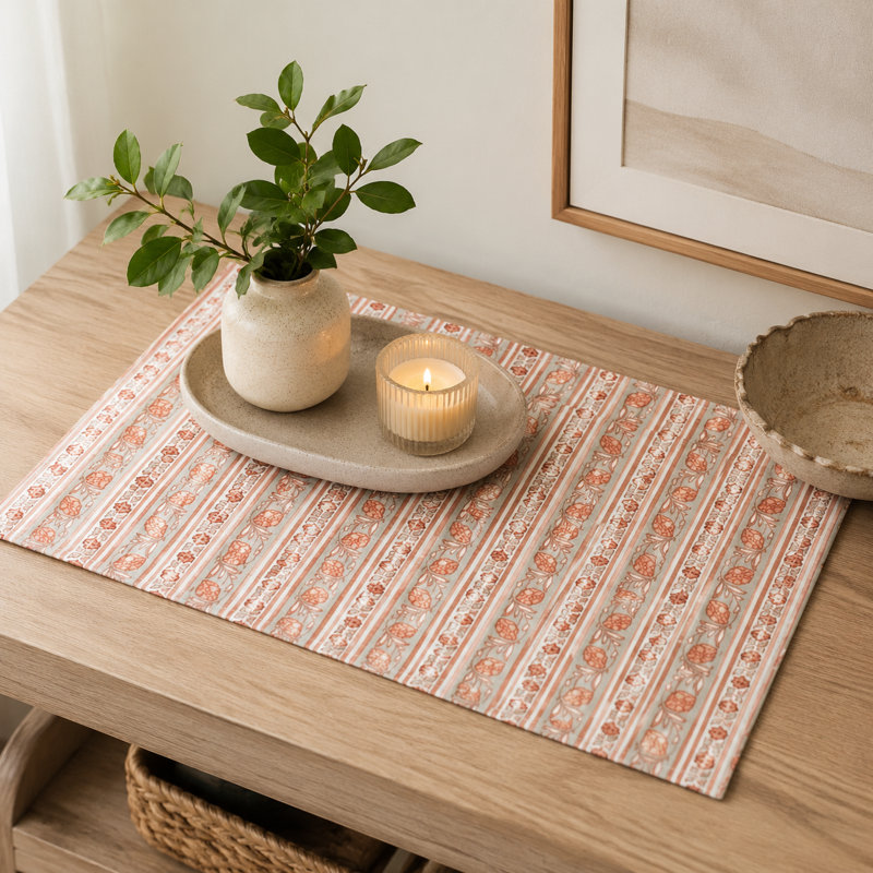 Ensemble de 4 tapis de table 12 po x 16 po Gulshan , Rose