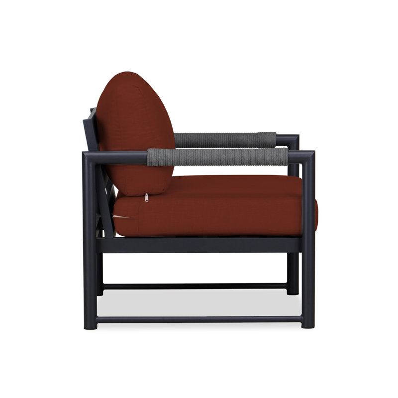 Alto Outdoor Lounge Chair, Cast Silver Sunbrella®, Black