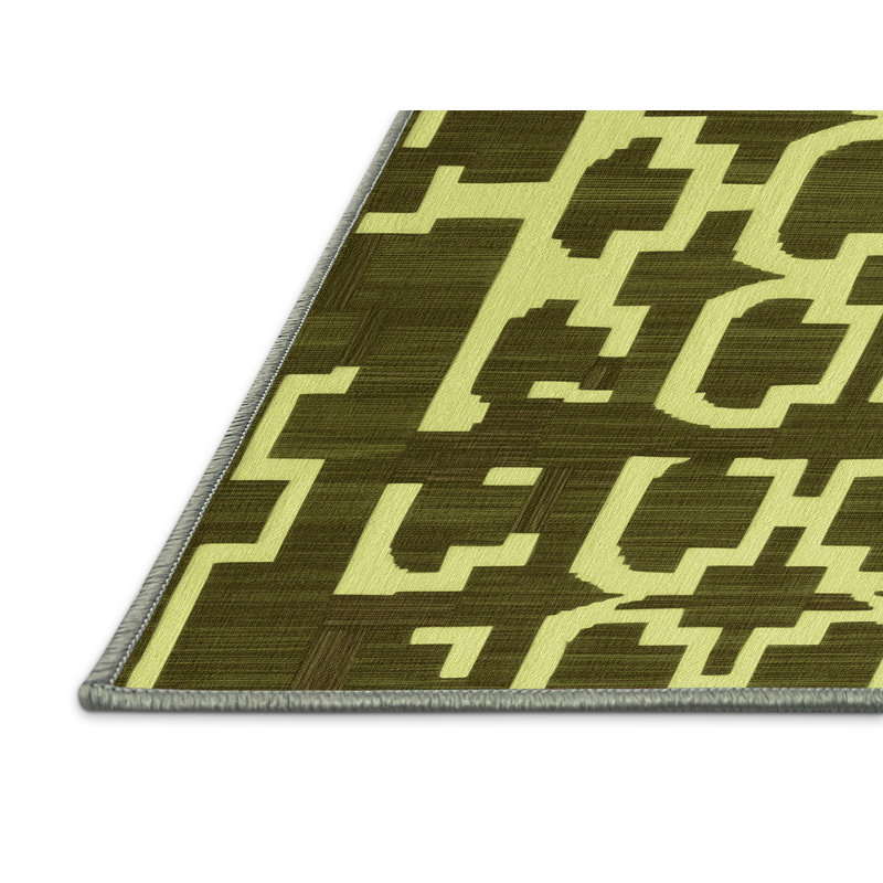 Tapis vert en treillis lavable à la machine, Rectangle 7 pi x 9 pi