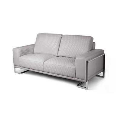 Mia Bella 78.25'' Genuine Leather Square Arm Loveseat