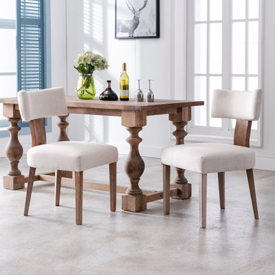 Femke 50cm H Linen Upholstered Side Chair in Beige