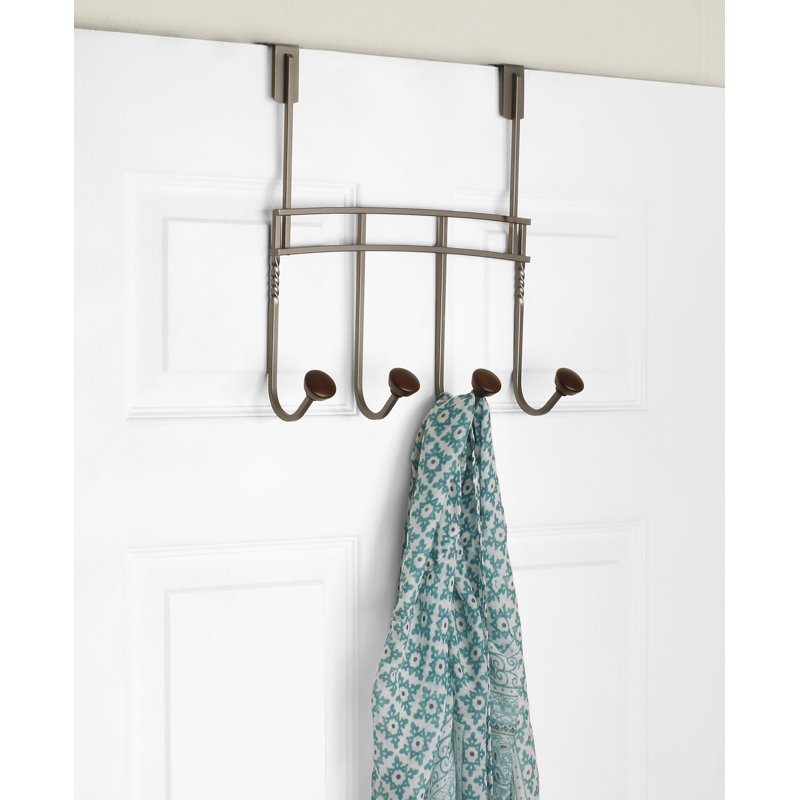 Anzlie Metal Over-the-Door 4 - Hook Wall Mounted Coat Rack, Coffee/Graphite