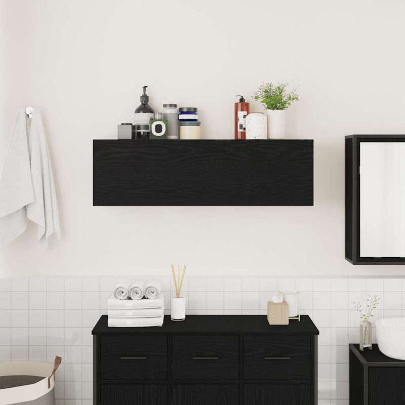 Bathroom Wall Cabinet, 11.8"H x 9.8"W x 39.4"L , Black