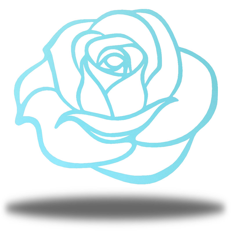 Décoration murale en métal Rose Bud Coastal, Argent, H 18 po x l 12 po x P 0,0625 po