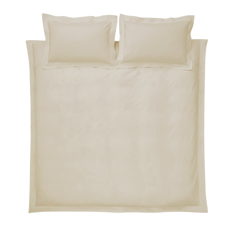 400 Thread Count 100% Cotton Sateen Duvet Cover Set with Pillowcases, White, Single - 1 Standard Pillowcase