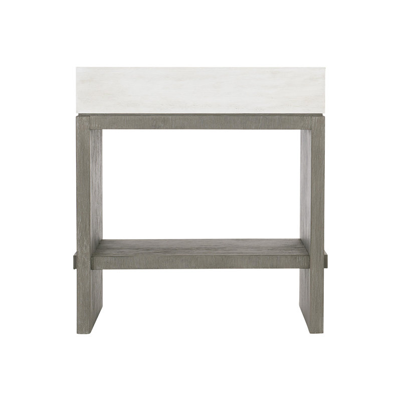 Foundations 1 - Drawer Solid Wood Nightstand, Light Shale