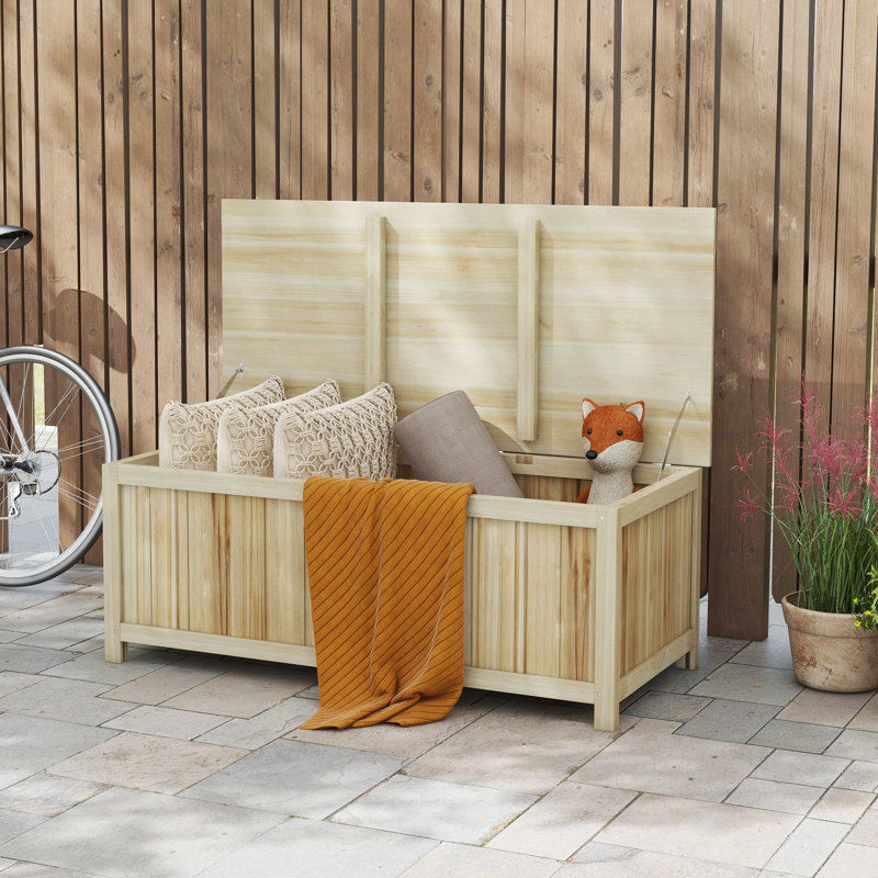 Natural Wood 47.25'' Outdoor Storage Deck Box