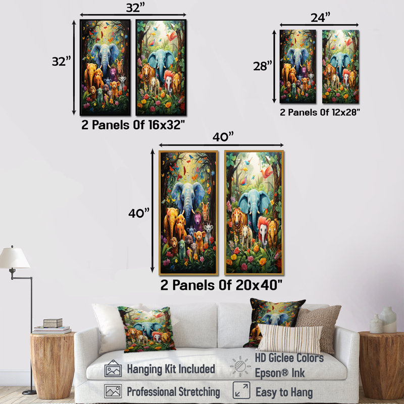 Ensemble de 2 reproductions sur toile bleues, H 32 po x l 33 po, Toile tendue