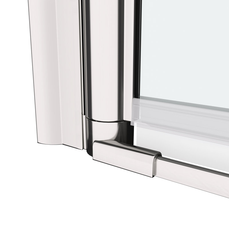 Universal Pivot Shower Door - 1 3/8" Adjustable, 1/4" Tempered Glass, Polished , #304 Stainless Steel Handle, Wall Channel, Easy Install, 36000 Times Open & Close Test, Smooth System, Leakage