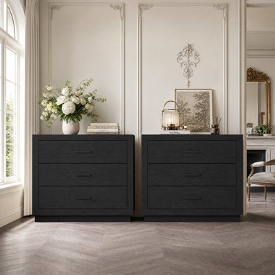 Extra Large Nightstand with 3 Drawers