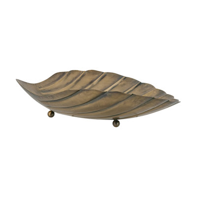 Plateau décoratif 12,5X10,5X2,5 po en coquillage avec finition bronze