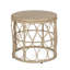 Table d'appoint Boho Brown PE Rattan - Table de bout en osier 19,75 pouces avec design en boucle pour patio extérieur et décoration intérieure