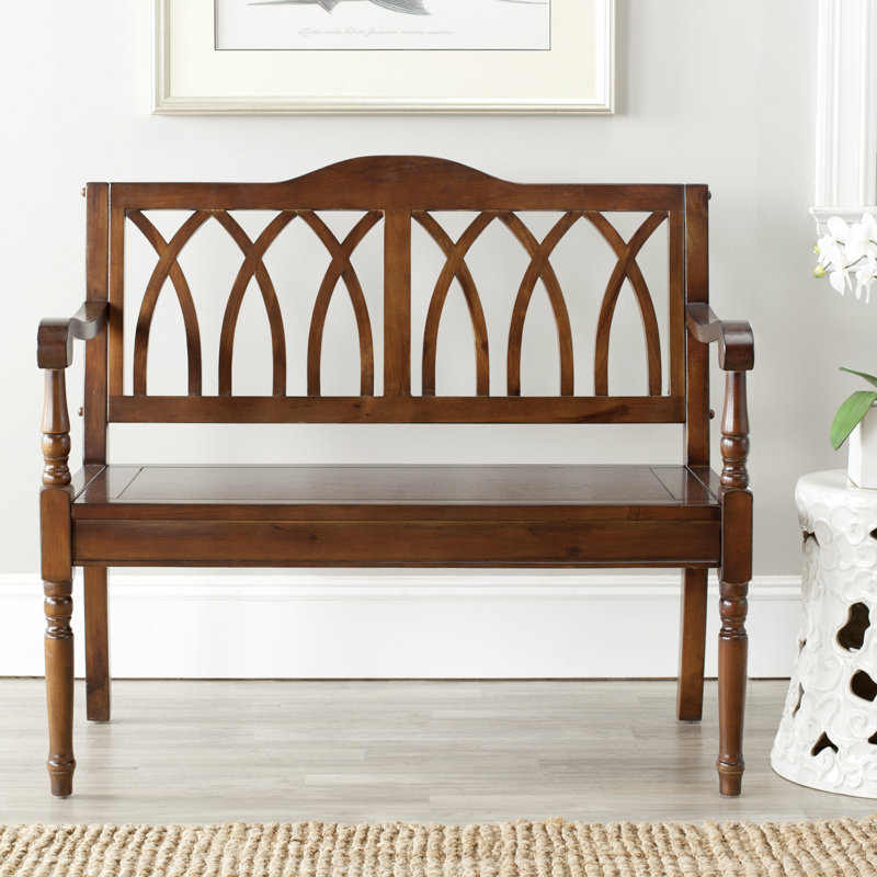 Metinaro Solid Wood Bench, Dark Teak