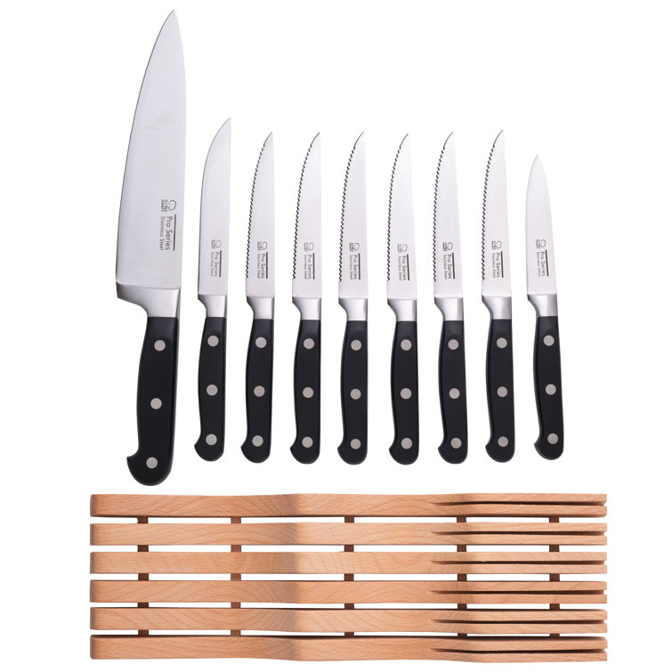  Chef Craft Pro Series Knives, 9 Piece Set, Stainless Steel/Black:  Home & Kitchen