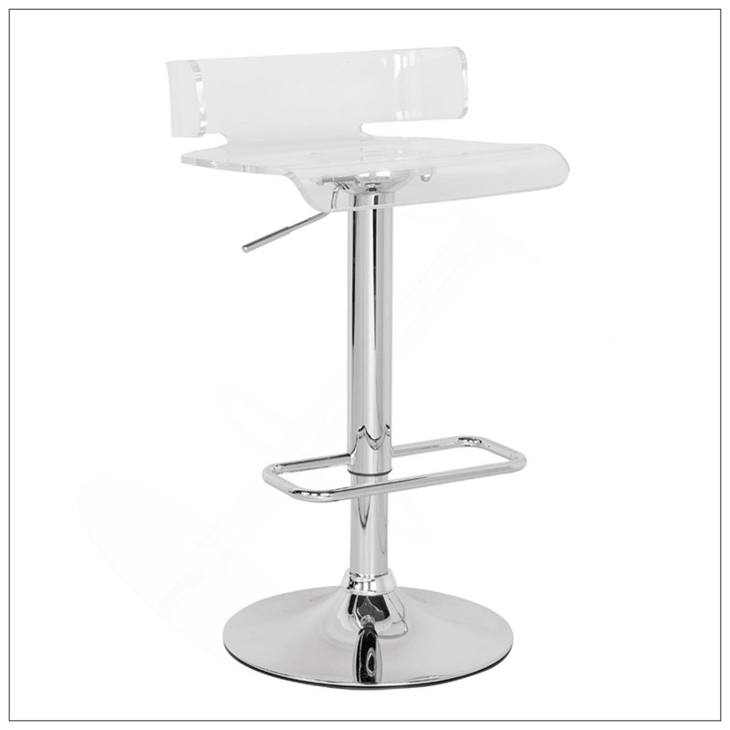 Tabouret réglable pivotant avec finition chromée Rania