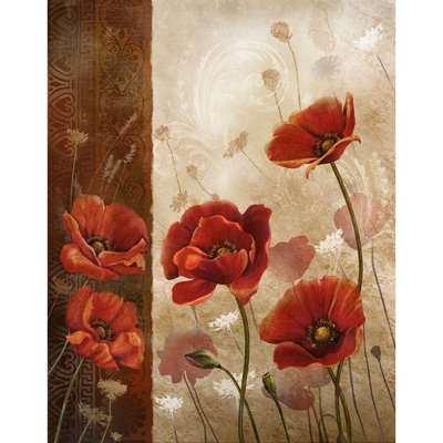  Knutsen, Conrad Gallery Wrapped Canvas Art Titled: Wild Poppies I