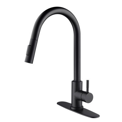 Matte Black Stainless Steel Touch Kitchen Faucet With Pull Down . 360 Rotating Nozzle For Comprehensive Sink Cleansing. Corrosion And Rust Resistance. Simple Handle To Adjust Water Temp Flow. 8.12