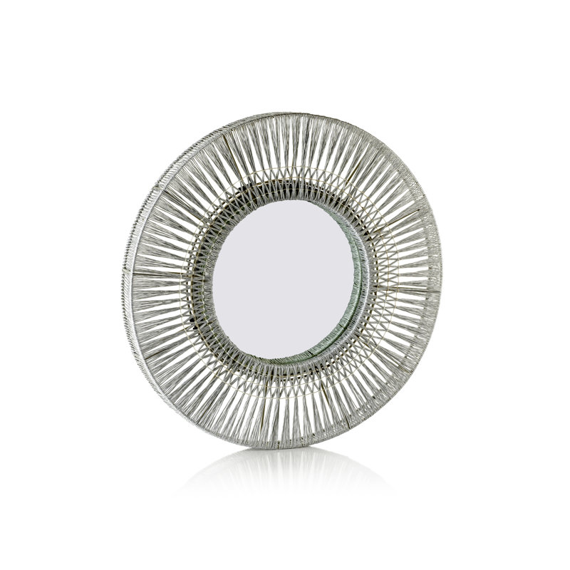 Miroir d'appoint Lippa, 23,5 po x 23,5 po, Argent