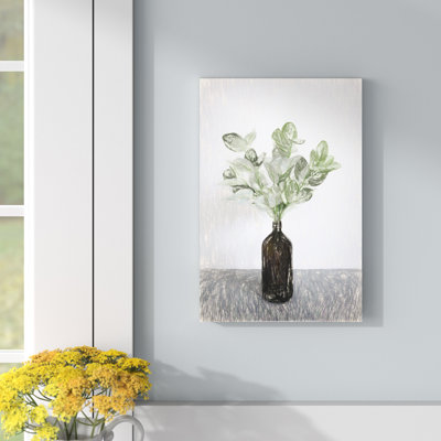 Feuilles dans un vase, reproduction sur toile