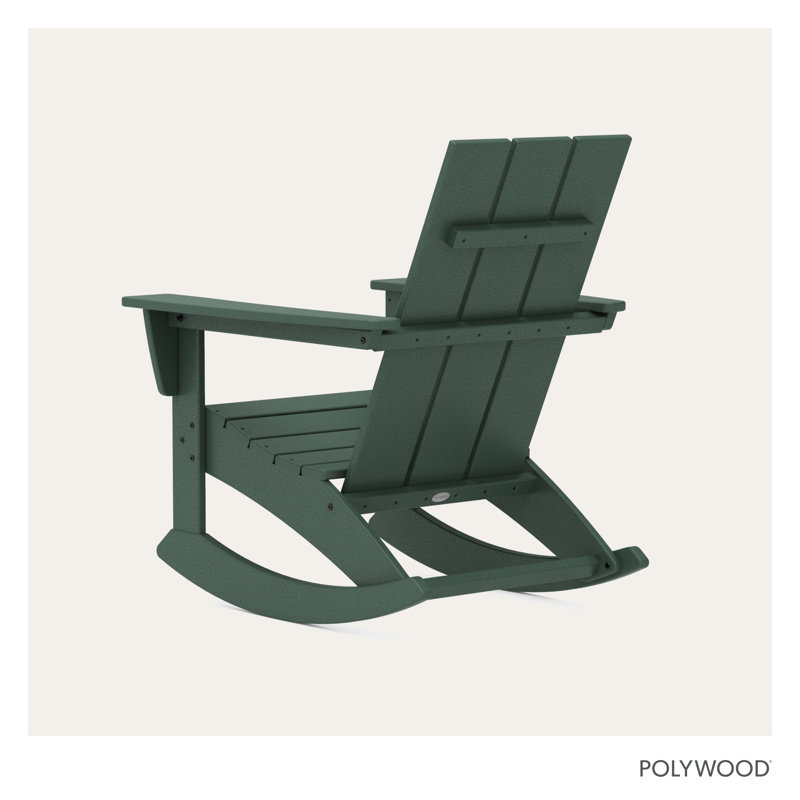 POLYWOOD Modern Adirondack Rocking Chair, Green