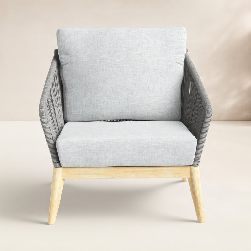 Bowery Acacia Outdoor Lounge Chair, Gray