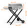 BBQ Gas Grill 3-Burner with Foldable Cart & Side Table, Portable Propane Grill with Lid for Outdoor Patio Backyard Barbecue Camping
