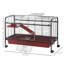 Maison de jeu pour animaux avec cage, roulettes, plate-forme, rampe P 41 po L 41 po Pawhut