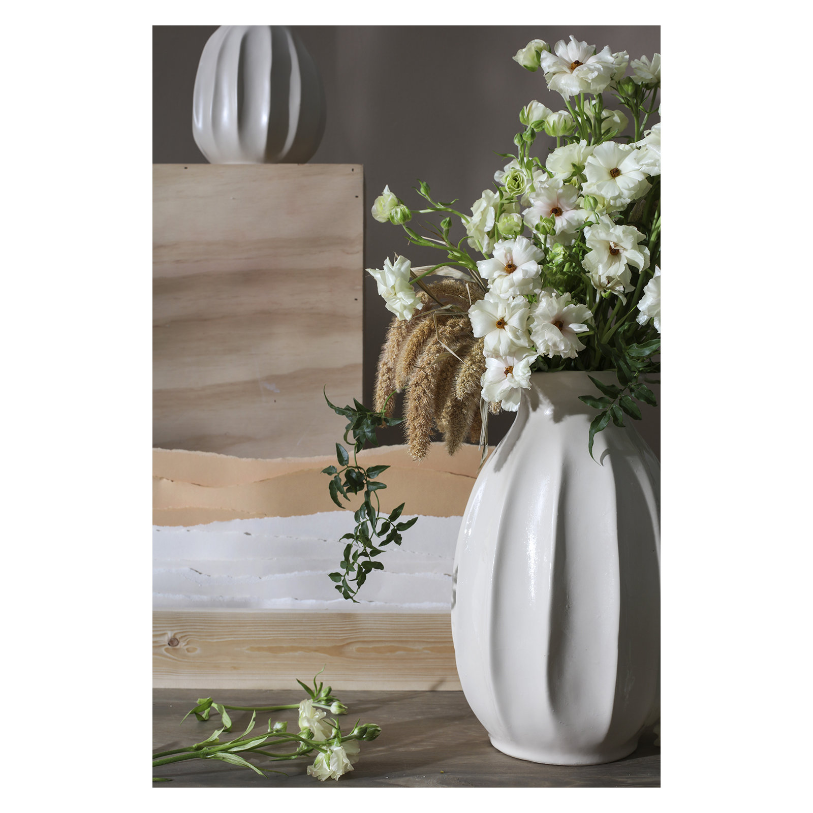 Ackerman Handmade Ceramic Table Vase, 14.25" H x 9" W x 9" D