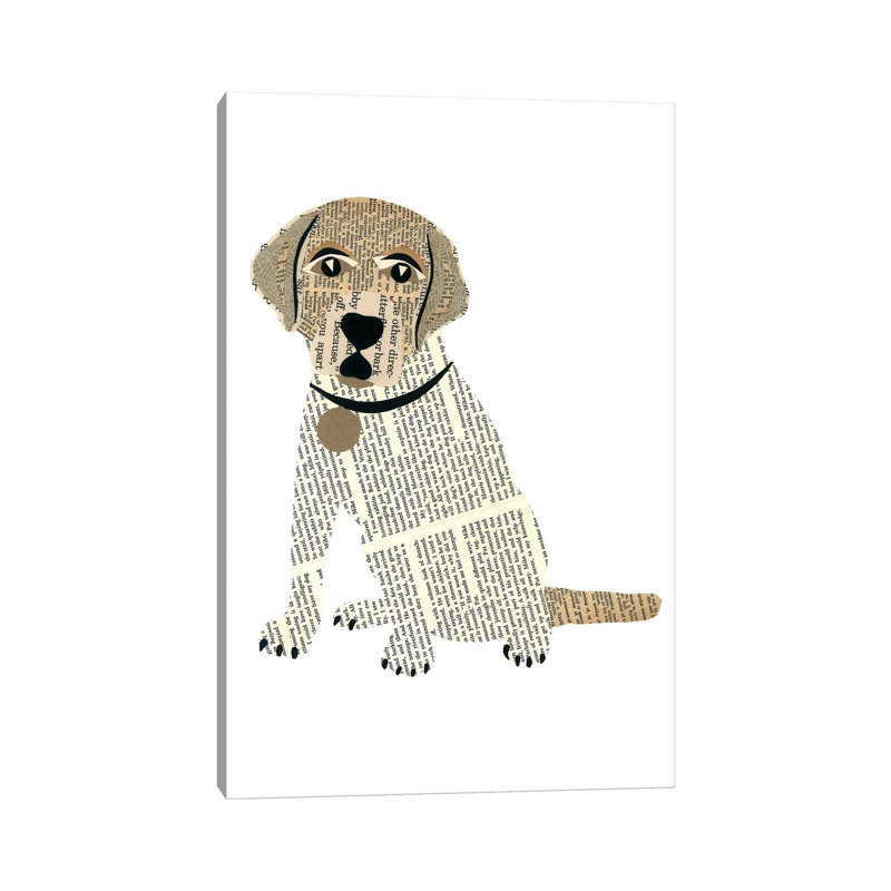 Labrador par Paper Cutz - impression sur toile tendue, H 26 po x l 18 po x 1,5 po