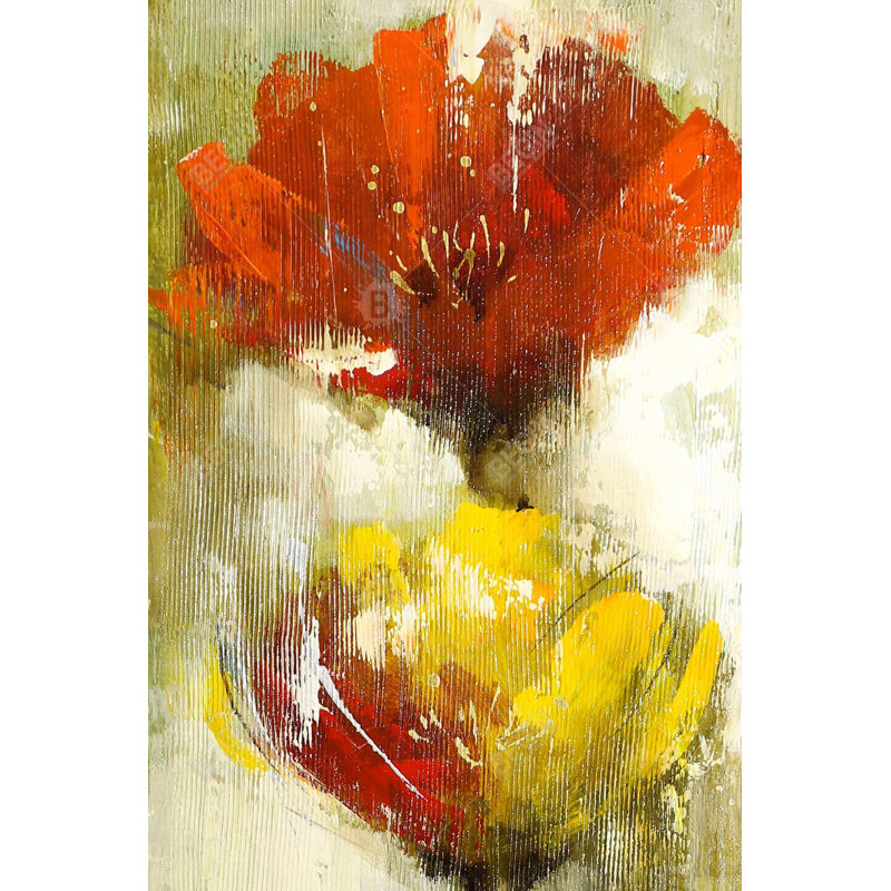 Orange and yellow flowers Bath Mat with Non-Slip Backing - Quick Dry Memory Foam Bathroom Rug - Absorbent - Modern Plush Spa-Style - Machine Washable