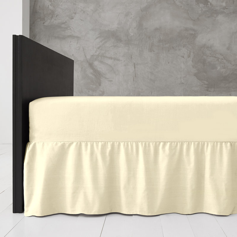 Premium Cotton Blend Plain Dyed Valance Sheet | Soft Durable and Breathable Luxury Bed Sheet for Ultimate Comfort, Cream