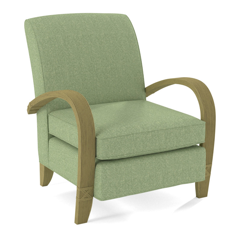 Vero Armchair, Light Blue Performance Fabric; 0851-55, Brass
