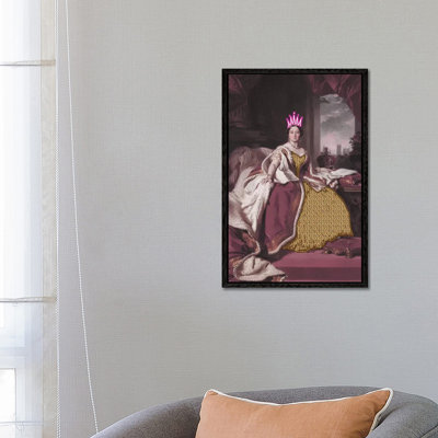 Queen Victoria with Neon Crown 1 Piece Wall Art on Canvas