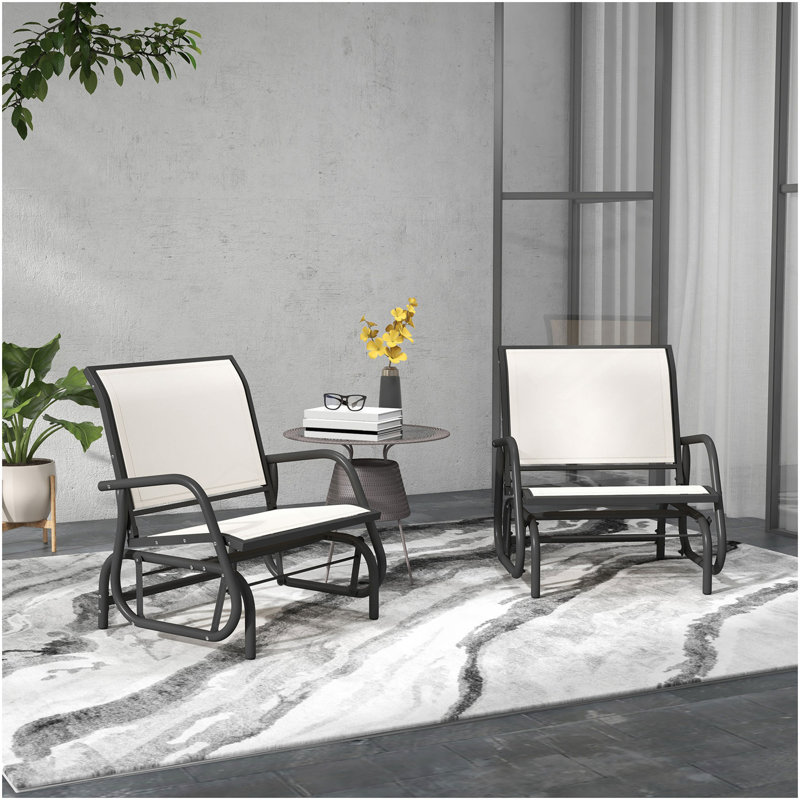 Ensemble de 2 fauteuils oscillants oscillants Outsunny Porch
