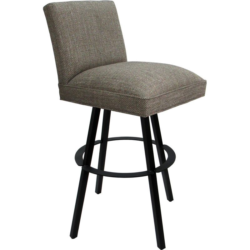 Tabouret de bar pivotant en métal avec structure en métal, Sarcelle, Beige, Counter Stool (26" Seat Height)