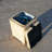 Vezira Rectangle Concrete Propane Smokeless Fire Pit Table with Hidden Fuel Tank