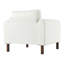Fauteuil d'appoint blanc surdimensionné: velours de luxe, pieds en noyer pour une utilisation durable de qualité supérieure