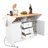 55.7'' Large Kitchen Island with 2 Drop Leaf,, Rolling Kitchen Cart on 5 Wheels with Power Outlet, Folding Storage Dining Table with Spice & Towel Rack , 3 Drawers-1752036718