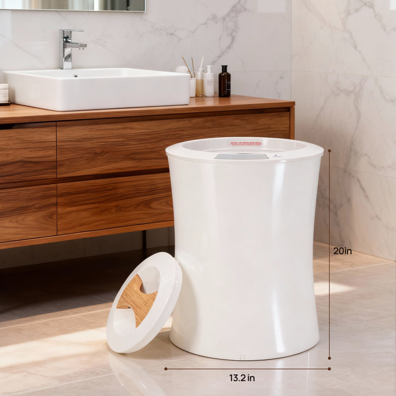Freestanding Electric Towel Bucket Blanket Warmer Bucket, Ivory White