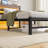 Metal and Wood Platform Bed, Twin Size Heavy Duty Bed Frame with LED Lighting and USB Charging, Wood-tone Brown, No Box Spring Needed-1676019026