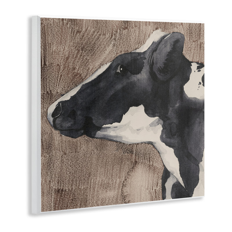 «Rustic Cow regardant à gauche», art mural par Grace Popp