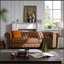 Canapé Chesterfield classique en similicuir brun-98552540