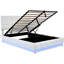 Lit plateforme capitonné Cathalina avec système de rangement hydraulique, lit de rangement pour unité centrale avec lumières DEL et chargeur USB