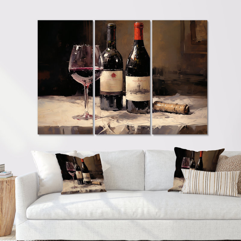 Claret Clarity - Ensemble de décoration murale vin, H 28 po x l 36 po x P 1 po