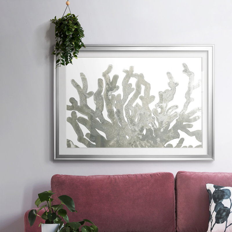Stone Macro Coral III-FramedFramed Print W Beveled Matt and Glass, Argent, H 19 po x l 27 po x P 1,5 po
