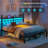 Metal Bed Frame With Led Lights And Charging Station, Bed Frame With Headboard And Footboard With Storage Shelves And Under Bed Storage, Noise Free-2050214893-2050214864