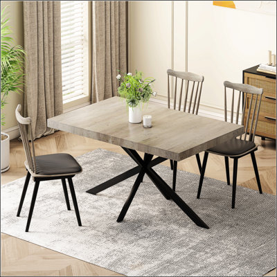 Retro Rectangular Stretch Dining Table With Antique Wood Top, Black Relief Plate, And Storage Box, Perfect For Versatile And Stylish Dining Spaces